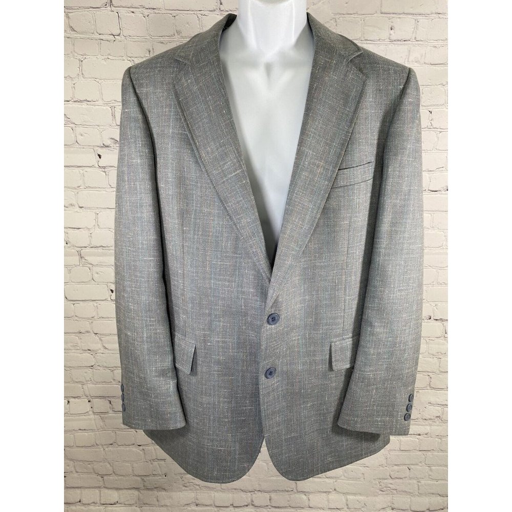 Adams Row by Richman Blue Multicolor 2 Button Blazer Jacket USA Made 42 READ